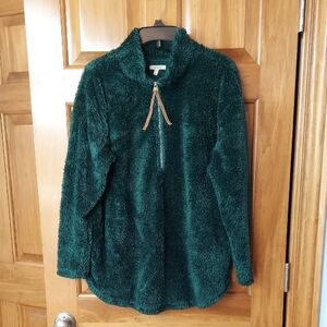 Maurices Cozy Forest Green Quarter-Zip Pullover, Tunic, Size Large, Like New▪︎
